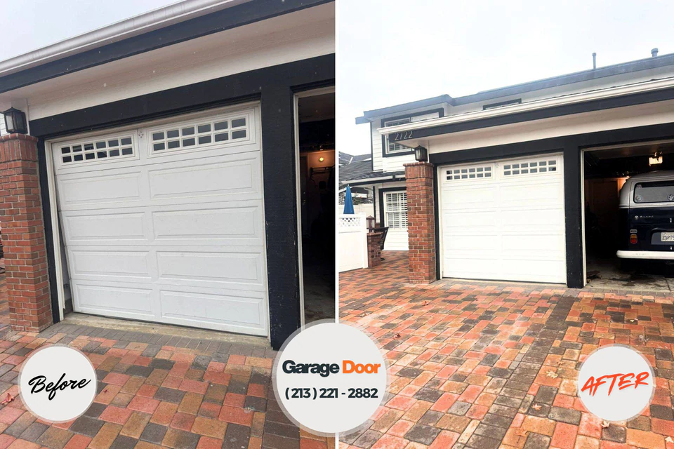 Before and after: garage door repair Arlington, GA